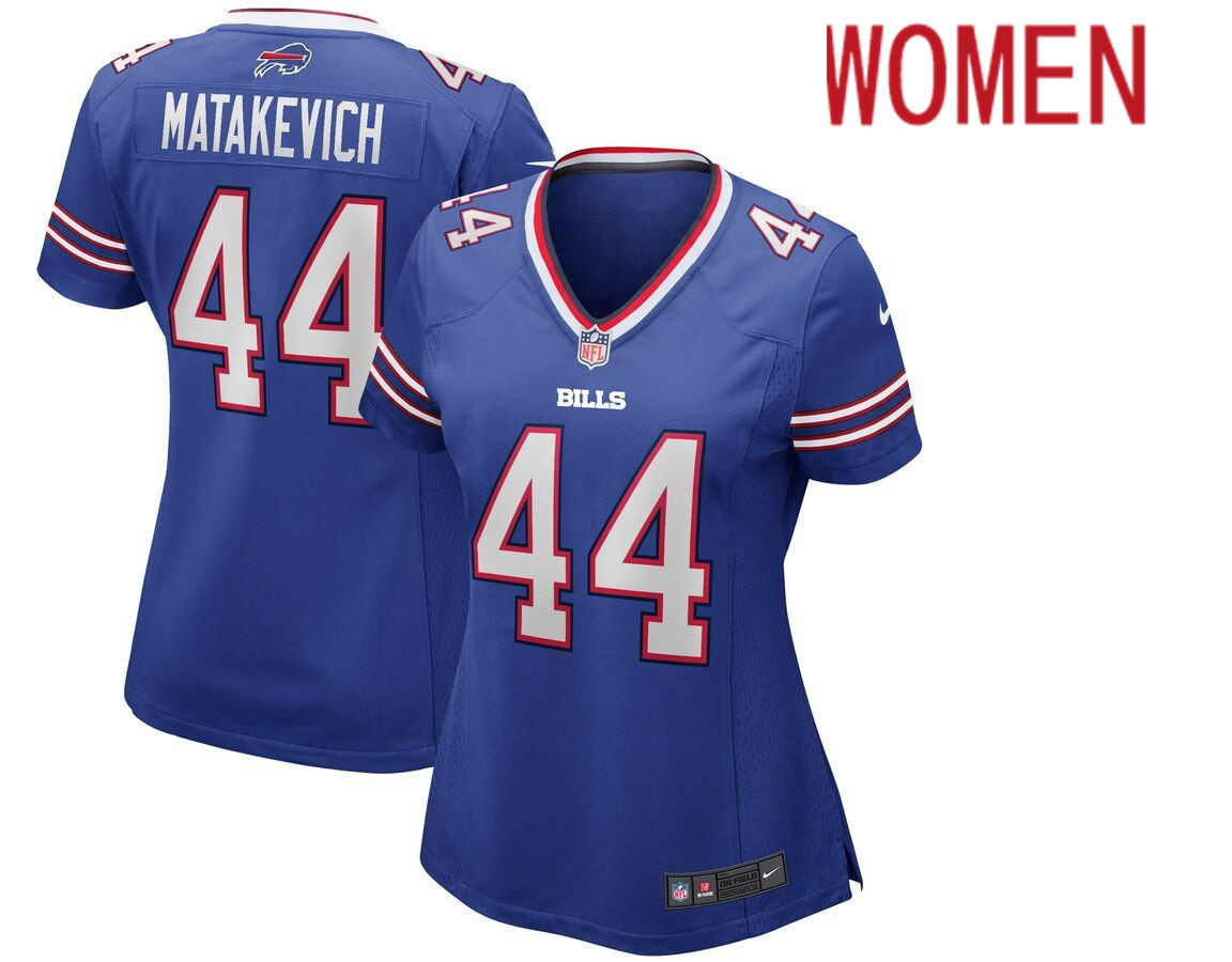Women Buffalo Bills #44 Tyler Matakevich Nike Royal Player Game NFL Jersey->women nfl jersey->Women Jersey